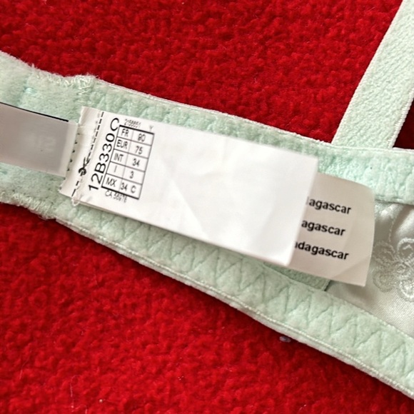 Simone Perele Wish Sheer Lace Demi Bra Robin’s Egg Blue Bridal Lingerie 34B Rare - Picture 12 of 13